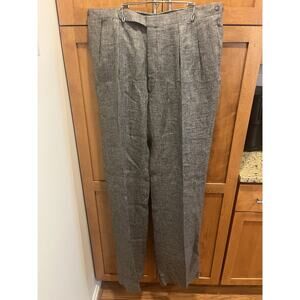 NWT mens Polo RL 100% Linen 36W 44L Not Hemmed. Morgan Pleated. Grey. Italian